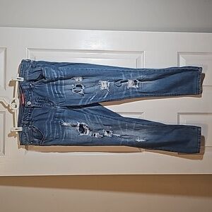 Unionbay Mid Rise Vintage Peg Light Wash Distressed Jeans Size 13